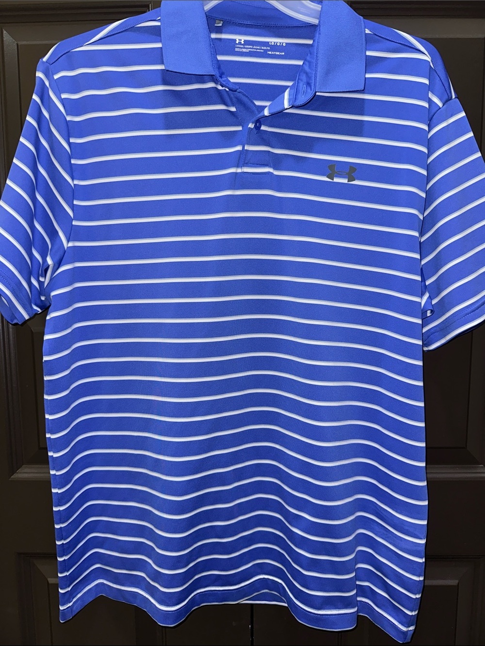 Under Armour Royal Blue and White Striped Performance Polo
